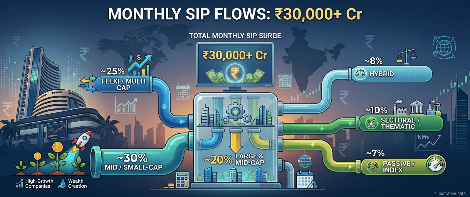 Where is the ₹30,000 Crore Monthly SIP Surge Actually Flowing?